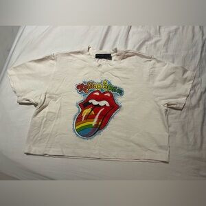 Junk Food Clothing White Cropped shirt
